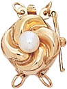 14KY FLOWER PEARL CLASP W/PEARL