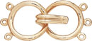 14KW HOOK & EYE BEAD CLASP 3 ROW