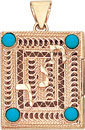 14KY RELIGIOUS BOOK W/ TURQUOISE STONES