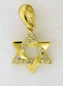 14KY CZ STAR OF DAVID PENDANT 11mm