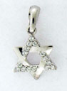 14KW CZ STAR OF DAVID PENDANT 11mm