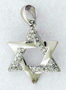 14KW CZ STAR OF DAVID PENDANT 16mm