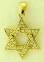 14KY CZ STAR OF DAVID 24mm
