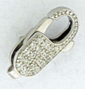 S.S. LOBSTER CLAW W/ CZ 16x6mm