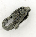 S.S. LOBSTER W/ BLACK CZ & RHODIUM 16x6mm