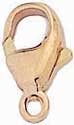 18K PINK PEAR SHAPE CLAW LOCK 11.25x6mm