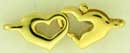 18KY DOUBLE HEART LOBSTER CLAW
