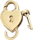18KY HEART LOBSTER CLAW W/KEY 15mm