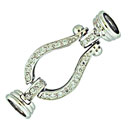 S.S. FOLD OVER CLASP W/ CUPS 24 CZ'S