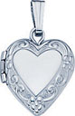 S.S. HEART LOCKET W/ ENGRAVED HRT DES. 11mm