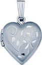 S.S. HEART LOCKET ENGRAVED FLORAL 11.5mm