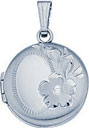 S.S. ROUND LOCKET ENGRAVED FLORAL 13mm