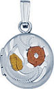 S.S. TT ROUND LOCKET ENGRAVED FLORAL 10mm