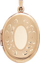 14KY OVAL LOCKET HAND ENG 28.5x23mm