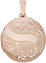 14KY ROUND LOCKET HND ENG 18mm