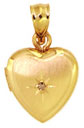 14KY 12mm FLOR HEART LOCKET W/DIA