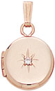 14KY SHINY ROUND LOCKET W/DIA 10mm