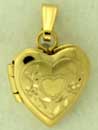 14KY HEART LOCKET HAND ENG 9.25mm