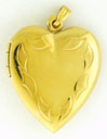 14KY HEART LOCKET HAND ENG 23.5mm