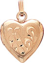 G.F. HEART LOCKET ENG FLORAL 12.5mm