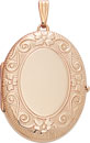 14KY OVAL SHINY CTR. 4 PIC.LOCKET