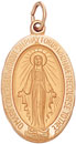14KY OVAL HOLLOW MEDAL 3/4