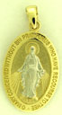 14K TT OVAL MEDAL MIRACULOUS 18X13mm