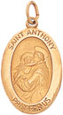 14KY OVAL MEDAL 7/8