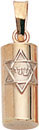 14KY RD TUBE MEZUZAH W/STAR 1/2