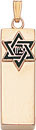 14KY SQ MEZUZAH W/ENAMEL STAR 3/4