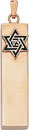 14KY SQ MEZUZAH W/ENAMEL STAR