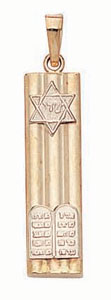 14KY MEZUZAH W/STAR & TEN COMM 1