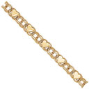 14KY CHARM BRACELET CHAIN W/HEARTS 3.15mm