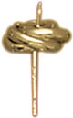 14KY EARRING 4mmLOVE KNOT W/4mm CUP&PEG