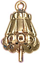 18KY CAST FANCY PEARL CAP 8.25mm W/PEG