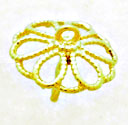 14KY FILIGREE PEARL CAP W/RING 9.25mm