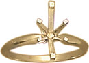 14K TT 6PR MAR SHAPE SOLITAIRE .25
