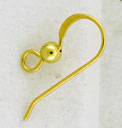 G.F EAR WIRE 17mmW/BEAD AND LOOP