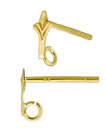 14KY FLEUR DE LIS EARRING W/ RING