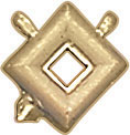 14KW CAST SQUARE BEZEL W/RINGS 3x3