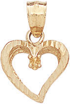 14KY CAST HEART PENDANT .01