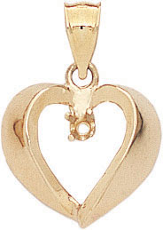 14KY CAST TOP 1/.06 HEART PENDANT