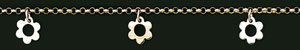 14KY ANKLET W/ WHITE/ YELLOW FLOWER CHARMS 10