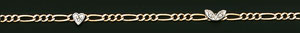 14KY ANKLET FIGARO CHAIN W/ DIAS