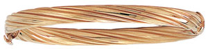 14KY TWISTED WIRE ADULT BANGLE 70mm