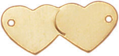 14KY DOUBLE HEART ANKLET PLATE