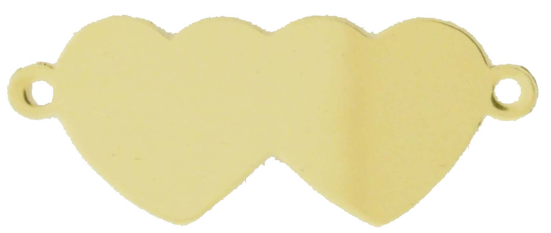 14KY DOUBLE HEART 3/4