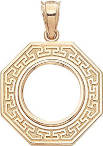 14KY OCT COIN FRAME ROMAN KEY DESIGN 14mm