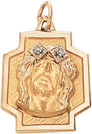 14KY CHR HEAD ON CROSS W/ 2 DIA 17mm