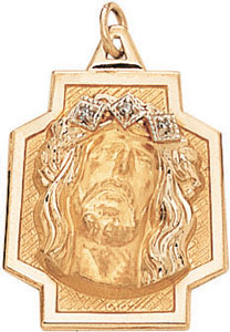 14KY CHR HEAD ON CROSS W/3 DIA 22mm